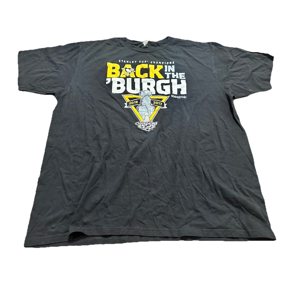 2016-2017 Reebok Pittsburgh Penguins Back In The Burgh Stanley Cup T Shirt Sz XL